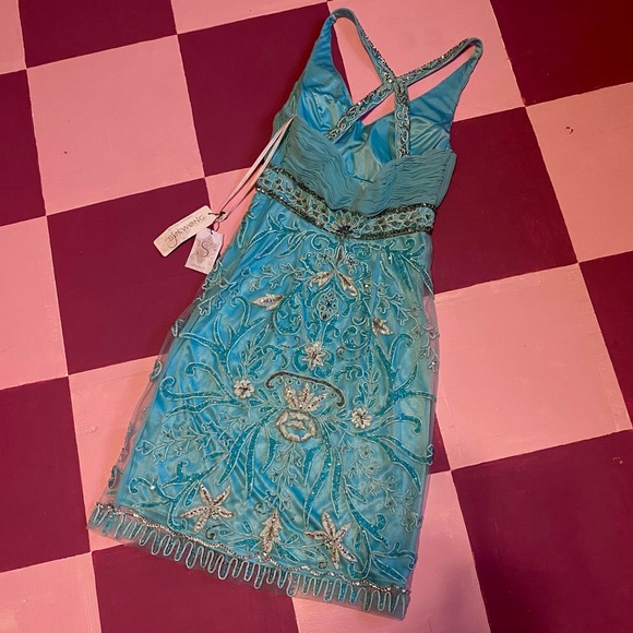 Sue Wong vintage blue beaded dress. - Picture 3 of 4
